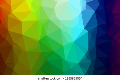 Dark Multicolor, Rainbow vector low poly cover. Shining colored illustration in a Brand new style. The best triangular design for your business.