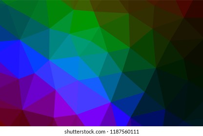 Dark Multicolor, Rainbow vector low poly layout. Modern geometrical abstract illustration with gradient. A completely new design for your business.