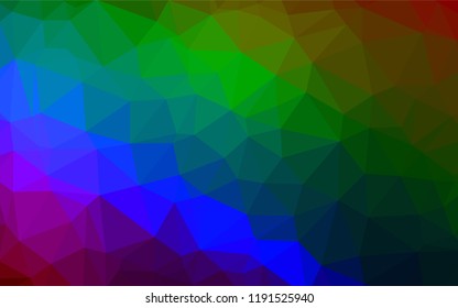 Dark Multicolor, Rainbow vector low poly texture. Creative geometric illustration in Origami style with gradient. The elegant pattern can be used as part of a brand book.