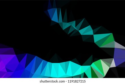 Dark Multicolor, Rainbow vector low poly cover. A vague abstract illustration with gradient. The textured pattern can be used for background.