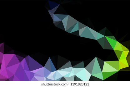 Dark Multicolor, Rainbow vector low poly layout. Creative illustration in halftone style with gradient. Brand new style for your business design.