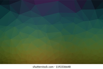 Dark Multicolor, Rainbow vector low poly texture. Colorful illustration in abstract style with gradient. The best triangular design for your business.