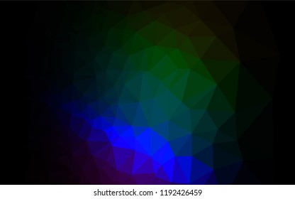 Dark Multicolor, Rainbow vector low poly texture. Modern geometrical abstract illustration with gradient. A new texture for your design.