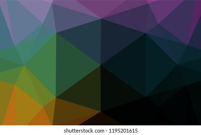 Dark Multicolor, Rainbow vector low poly layout. Brand new colored illustration in blurry style with gradient. The elegant pattern can be used as part of a brand book.