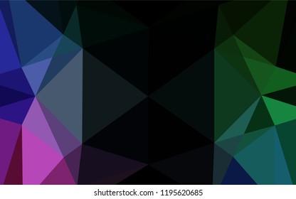 Dark Multicolor, Rainbow vector low poly cover. Modern geometrical abstract illustration with gradient. A completely new design for your business.