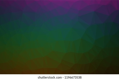 Dark Multicolor, Rainbow vector low poly mosaic template. Geometric illustration with gradient.  A completely new template for your business design.