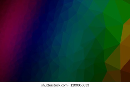 Dark Multicolor, Rainbow vector low poly texture. A completely new color illustration in a vague style. The polygonal design can be used for your web site.