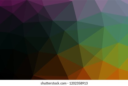 Dark Multicolor, Rainbow vector low poly cover. Creative geometric illustration in Origami style with gradient. A completely new template for your business design.
