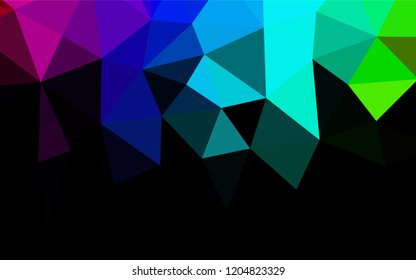 Dark Multicolor, Rainbow vector low poly layout. A completely new color illustration in a vague style. Brand new design for your business.