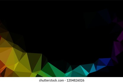 Dark Multicolor, Rainbow vector low poly layout. Shining colored illustration in a Brand new style. The best triangular design for your business.