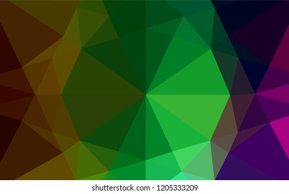 Dark Multicolor, Rainbow vector low poly cover. Creative geometric illustration in Origami style with gradient. The textured pattern can be used for background.