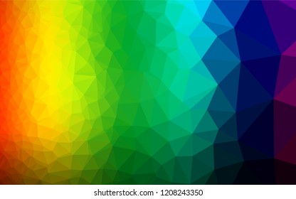 Dark Multicolor, Rainbow vector low poly cover. Colorful abstract illustration with gradient. The polygonal design can be used for your web site.