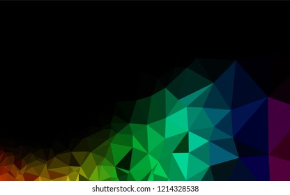 Dark Multicolor, Rainbow vector low poly cover. Glitter abstract illustration with an elegant design. Triangular pattern for your business design.