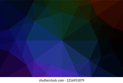 Dark Multicolor, Rainbow vector low poly layout. Colorful abstract illustration with gradient. The elegant pattern can be used as part of a brand book.