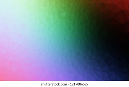 Dark Multicolor, Rainbow vector low poly texture. Geometric illustration in Origami style with gradient.  A new texture for your design.