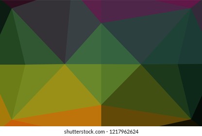 Dark Multicolor, Rainbow vector low poly cover. Creative geometric illustration in Origami style with gradient. The polygonal design can be used for your web site.