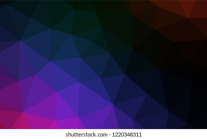 Dark Multicolor, Rainbow vector low poly layout. Modern geometrical abstract illustration with gradient. Brand new style for your business design.