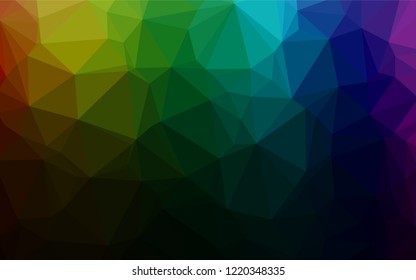 Dark Multicolor, Rainbow vector low poly texture. Modern geometrical abstract illustration with gradient. A new texture for your design.