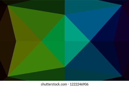 Dark Multicolor, Rainbow vector low poly cover. Creative geometric illustration in low poly  style with gradient. The textured pattern can be used for background.
