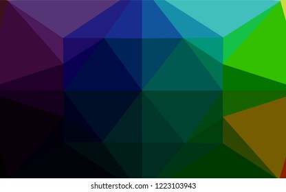 Dark Multicolor, Rainbow vector low poly texture. Shining colored illustration in a Brand new style. The polygonal design can be used for your web site.