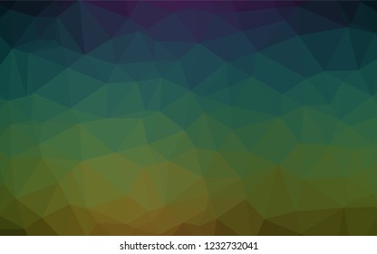 Dark Multicolor, Rainbow vector low poly cover. Triangular geometric sample with gradient.  A completely new template for your business design.