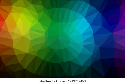 Dark Multicolor, Rainbow vector low poly cover. Colorful illustration in abstract style with gradient. Brand new design for your business.