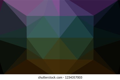 Dark Multicolor, Rainbow vector low poly layout. Brand new colored illustration in blurry style with gradient. A completely new template for your business design.