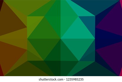 Dark Multicolor, Rainbow vector low poly texture. Modern geometrical abstract illustration with gradient. The textured pattern can be used for background.