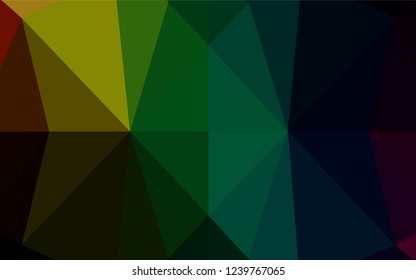 Dark Multicolor, Rainbow vector low poly cover. Shining illustration, which consist of triangles. A completely new template for your business design.