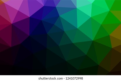 Dark Multicolor, Rainbow vector low poly cover. A vague abstract illustration with gradient. A completely new template for your business design.