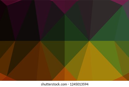 Dark Multicolor, Rainbow vector low poly cover. A sample with polygonal shapes. Brand new style for your business design.