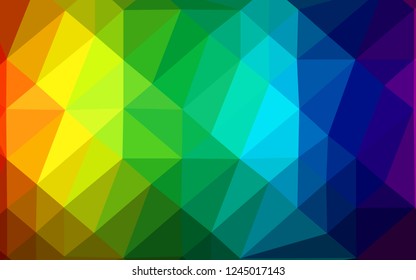 Dark Multicolor, Rainbow vector low poly texture. Glitter abstract illustration with an elegant design. Polygonal design for your web site.