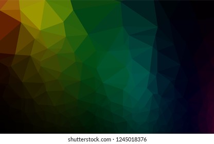 Dark Multicolor, Rainbow vector low poly texture. Colorful abstract illustration with gradient. A completely new template for your business design.