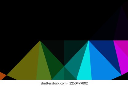 Dark Multicolor, Rainbow vector low poly texture. A vague abstract illustration with gradient. The polygonal design can be used for your web site.