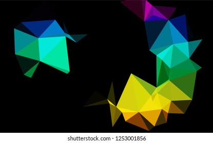 Dark Multicolor, Rainbow vector low poly texture. Creative geometric illustration in Origami style with gradient. A completely new template for your business design.
