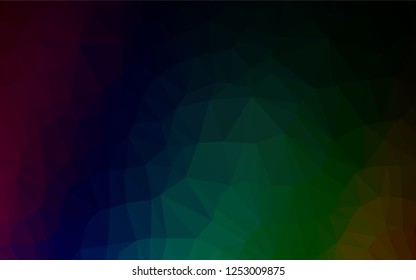 Dark Multicolor, Rainbow vector low poly layout. Colorful abstract illustration with gradient. Brand new style for your business design.