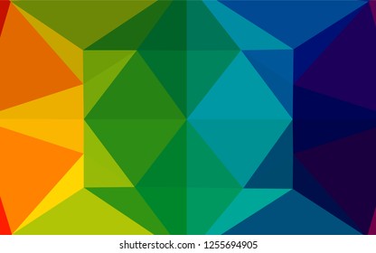 Dark Multicolor, Rainbow vector low poly layout. A vague abstract illustration with gradient. The template can be used as a background for cell phones.