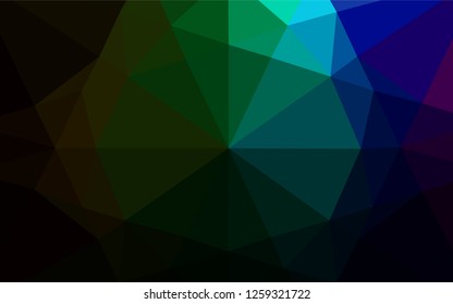 Dark Multicolor, Rainbow vector low poly cover. Modern geometrical abstract illustration with gradient. The elegant pattern can be used as part of a brand book.