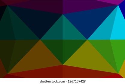 Dark Multicolor, Rainbow vector low poly texture. An elegant bright illustration with gradient. The template can be used as a background for cell phones.
