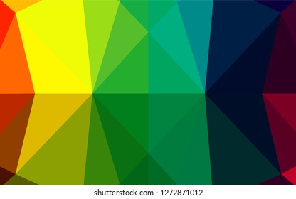 Dark Multicolor, Rainbow vector low poly layout. A vague abstract illustration with gradient. Triangular pattern for your business design.