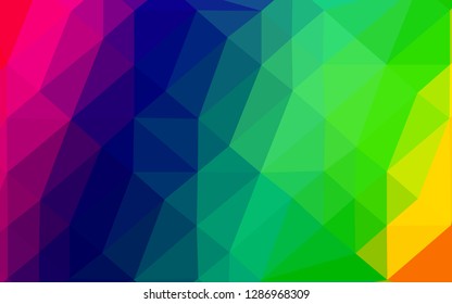 Dark Multicolor, Rainbow vector low poly cover. A sample with polygonal shapes. New texture for your design.