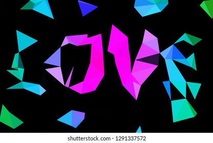 Dark Multicolor, Rainbow vector low poly layout. Shining illustration, which consist of triangles. Polygonal design for your web site.