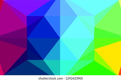 Dark Multicolor, Rainbow vector low poly cover. Shining illustration, which consist of triangles. A completely new template for your business design.