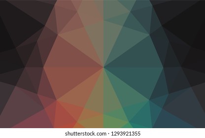 Dark Multicolor, Rainbow vector low poly texture. Creative illustration in halftone style with gradient. Triangular pattern for your business design.