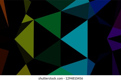 Dark Multicolor, Rainbow vector low poly layout. Colorful abstract illustration with gradient. A completely new template for your business design.