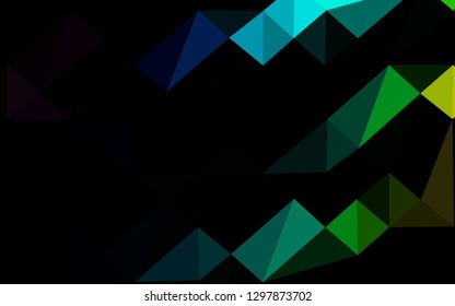 Dark Multicolor, Rainbow vector low poly layout. Modern geometrical abstract illustration with gradient. Brand new design for your business.