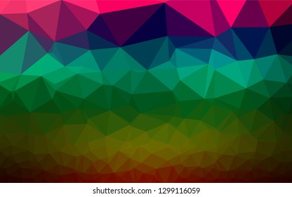 Dark Multicolor, Rainbow vector low poly cover. Modern geometrical abstract illustration with gradient. The polygonal design can be used for your web site.