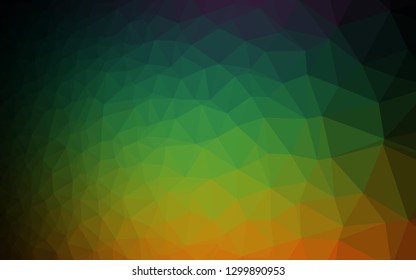 Dark Multicolor, Rainbow vector low poly layout. Geometric illustration in Origami style with gradient. New texture for your design.