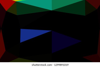 Dark Multicolor, Rainbow vector low poly cover. Geometric illustration in Origami style with gradient. New texture for your design.