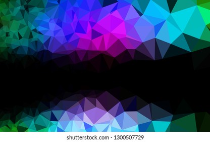 Dark Multicolor, Rainbow vector low poly layout. A sample with polygonal shapes. Completely new template for your business design.